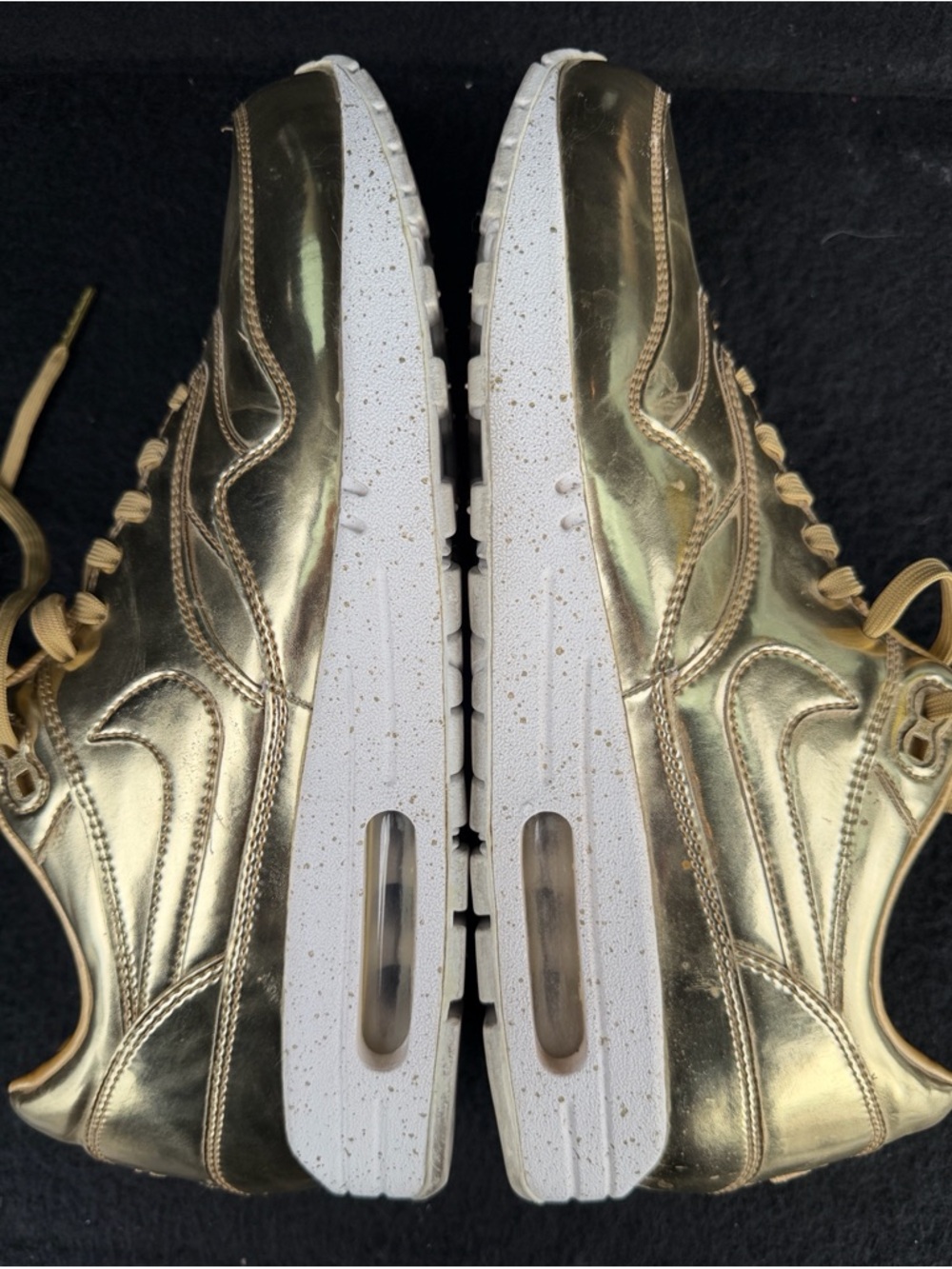 Nike iD Air Max 1 Liquid Gold Ladies Sneakers, Size 10 - Picture 4 of 12